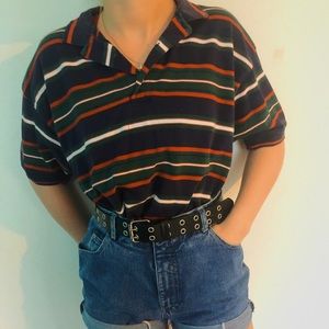 Striped collard shirt